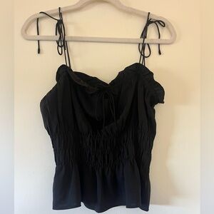 Topshop black stretchy blouse